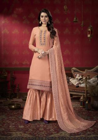 Picture of Georgette Burly Wood Straight Cut Salwar Kameez