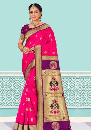 Picture of Sightly Silk Deep Pink Saree