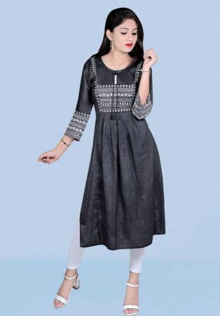 Picture of Amazing Rayon Dark Slate Grey Kurtis & Tunic