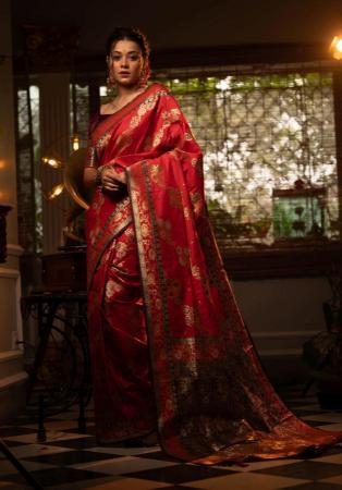 Picture of Charming Silk Dark Red Saree