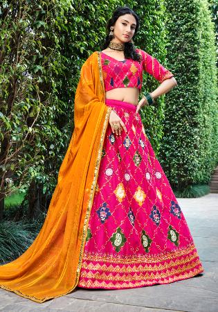 Picture of Appealing Silk Deep Pink Lehenga Choli