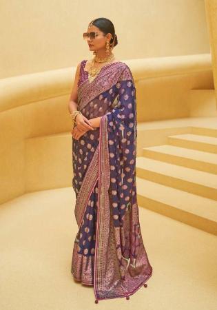 Picture of Delightful Brasso & Organza Dim Gray Saree