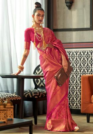 Picture of Wonderful Silk Dark Salmon Saree