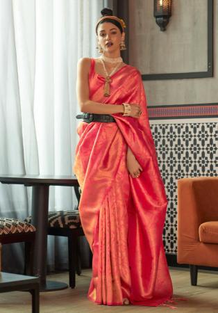 Picture of Lovely Silk Fire Brick Saree