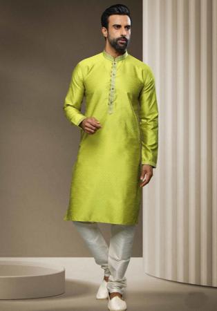 Picture of Taking Silk Yellow Green Kurtas