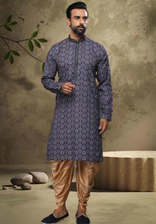 Picture of Charming Cotton Slate Grey Kurtas