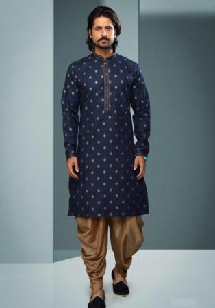 Picture of Charming Cotton Navy Blue Kurtas