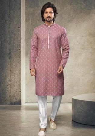 Picture of Delightful Cotton Rosy Brown Kurtas