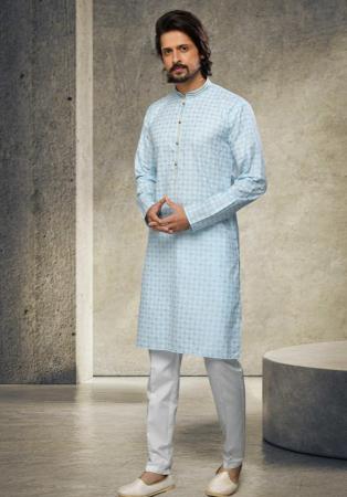 Picture of Gorgeous Cotton Light Steel Blue Kurtas