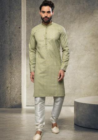 Picture of Pleasing Cotton Dark Khaki Kurtas