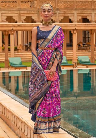 Picture of Shapely Silk Blue Violet Saree