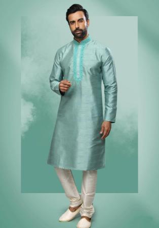 Picture of Taking Silk Dark Sea Green Kurtas