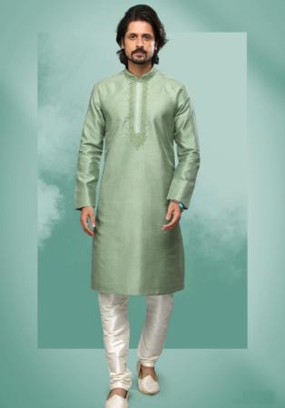 Picture of Stunning Silk Dark Sea Green Kurtas