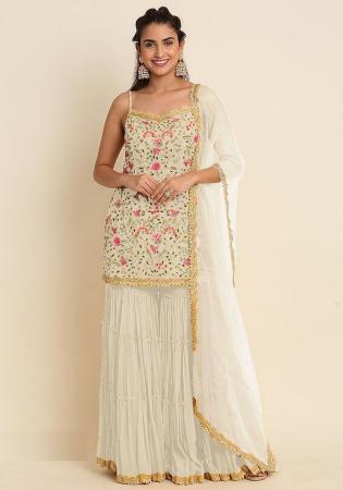 Picture of Radiant Georgette Tan Straight Cut Salwar Kameez