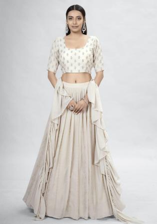 Picture of Ravishing Georgette Off White Lehenga Choli