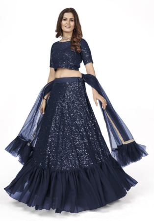 Picture of Marvelous Georgette Indigo Lehenga Choli