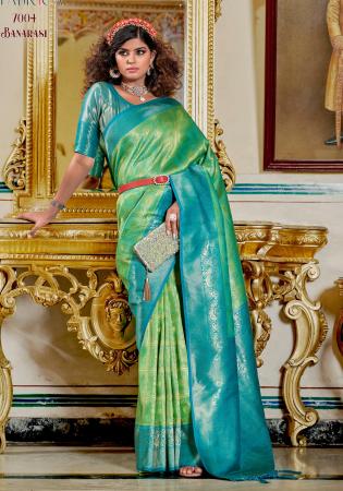 Picture of Sightly Silk Dark Sea Green Saree