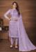 Picture of Organza Light Slate Grey Straight Cut Salwar Kameez