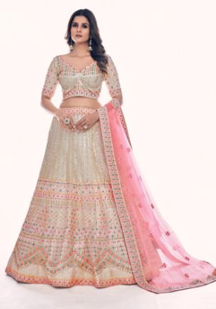 Picture of Bewitching Net Tan Lehenga Choli