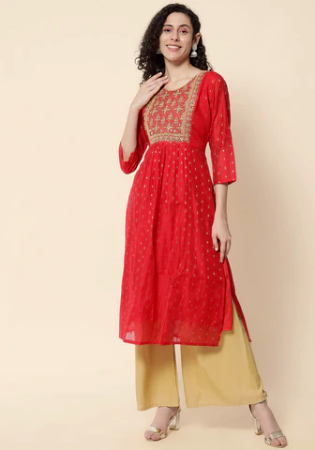 Picture of Fine Cotton Crimson Kurtis & Tunic