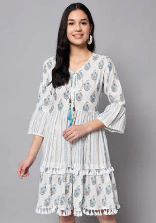 Picture of Sublime Cotton Off White Western Dress