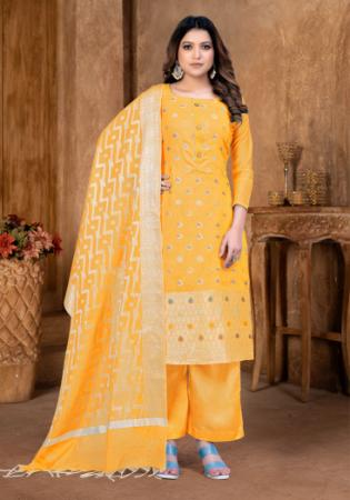 Picture of Ideal Silk Sandy Brown Straight Cut Salwar Kameez