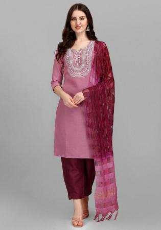 Picture of Marvelous Cotton Rosy Brown Readymade Salwar Kameez