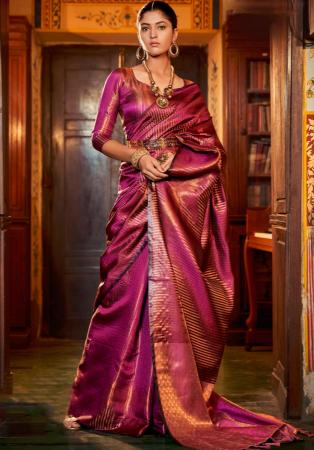 Picture of Charming Silk Medium Violet Red Saree