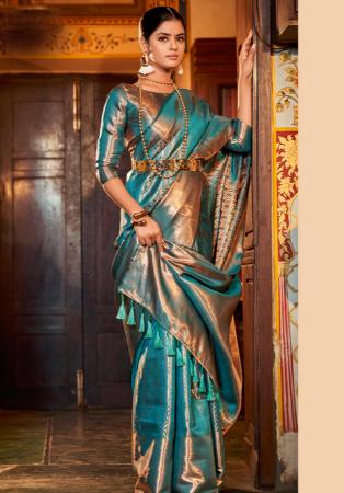 Picture of Beauteous Silk Sea Green Saree