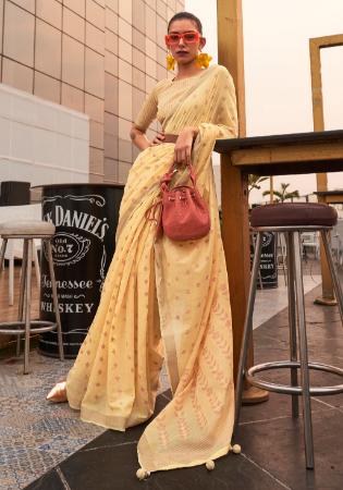 Picture of Beauteous Georgette Yellow Saree