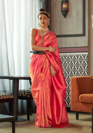 Picture of Statuesque Silk Indian Red Saree