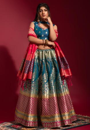 Picture of Bewitching Silk Midnight Blue Lehenga Choli