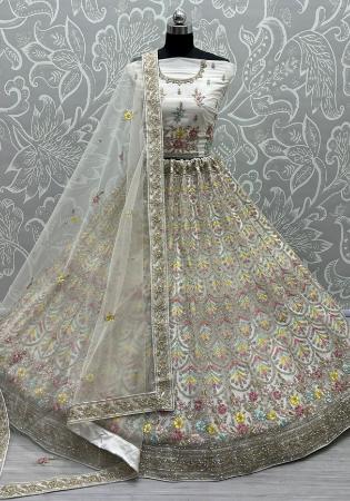 Picture of Fine Net Grey Lehenga Choli