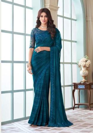 Picture of Pleasing Silk Navy Blue Saree