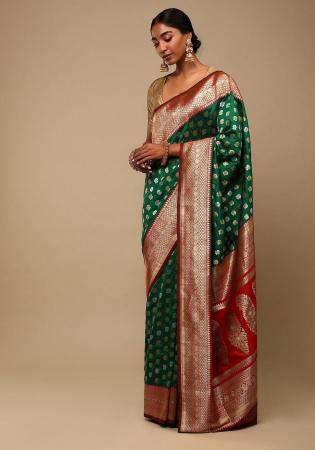 Picture of Radiant Silk Forest Green Saree