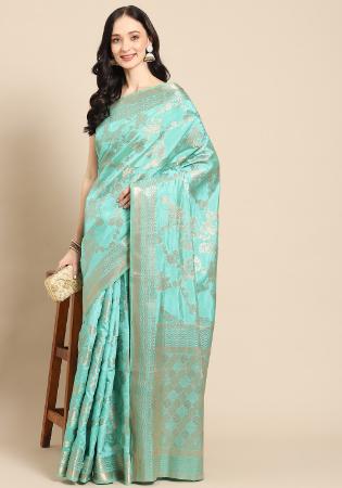 Picture of Wonderful Silk Medium Aqua Marine Saree