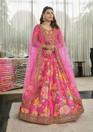 Picture of Enticing Silk Pale Violet Red Lehenga Choli