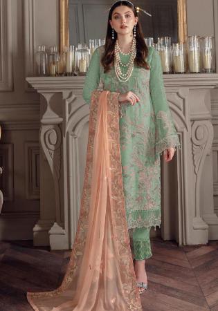 Picture of Georgette Dark Grey Straight Cut Salwar Kameez