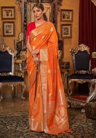 Picture of Classy Silk Tomato Saree