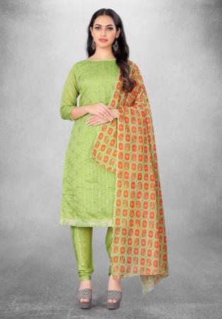 Picture of Appealing Cotton Dark Khaki Straight Cut Salwar Kameez