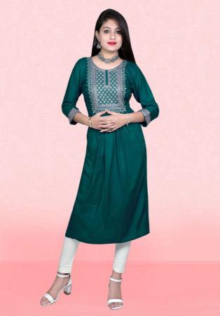 Picture of Nice Rayon Teal Kurtis & Tunic