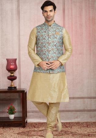 Picture of Fascinating Silk Tan Kurtas