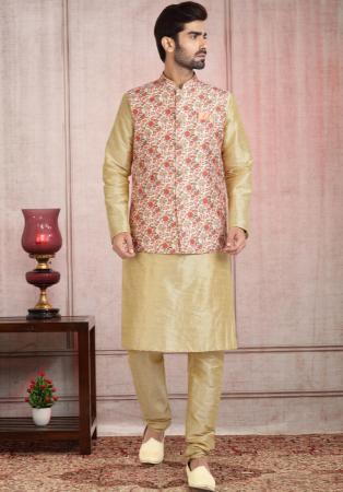 Picture of Enticing Silk Tan Kurtas