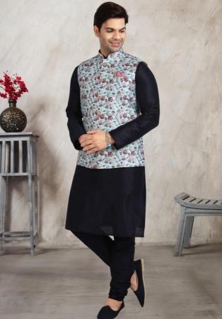 Picture of Elegant Silk Black Kurtas