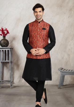 Picture of Charming Silk Black Kurtas