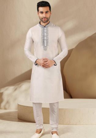 Picture of Exquisite Silk Off White Kurtas