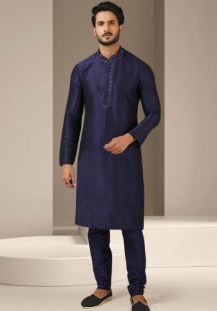 Picture of Beauteous Silk Navy Blue Kurtas