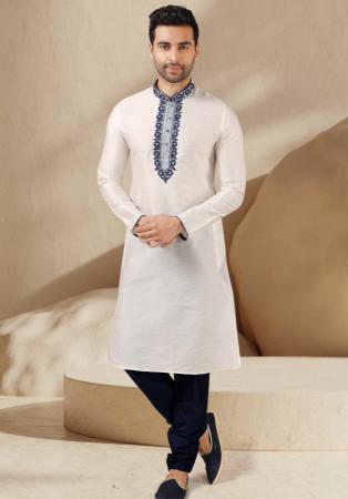 Picture of Exquisite Silk Off White Kurtas