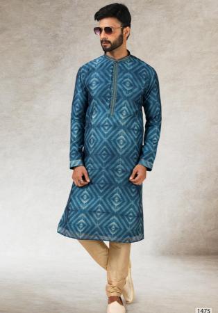 Picture of Beautiful Silk Midnight Blue Kurtas