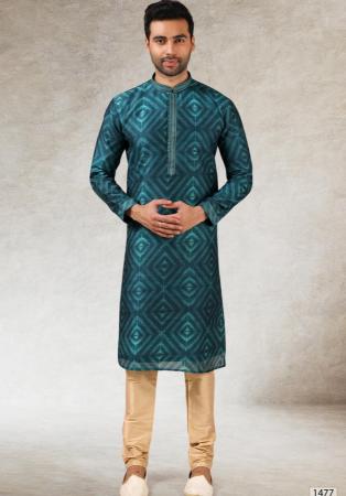 Picture of Well Formed Silk Dark Slate Grey Kurtas